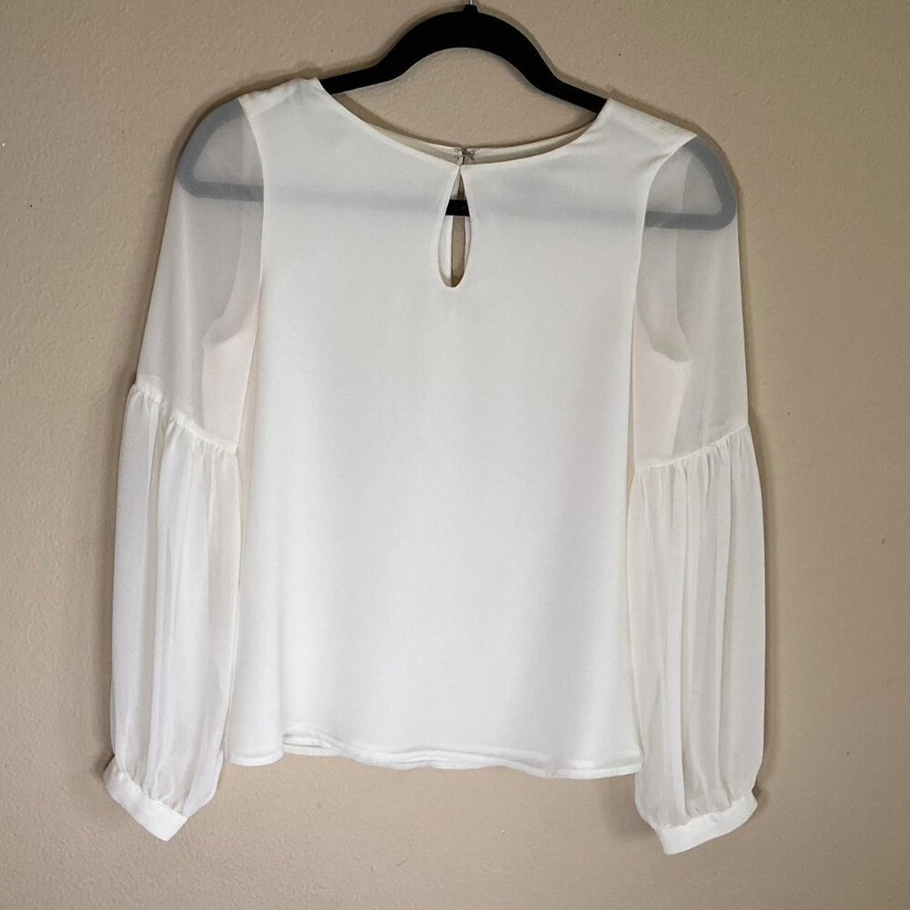 Express Women's White and Cream Blouse, Size XXS